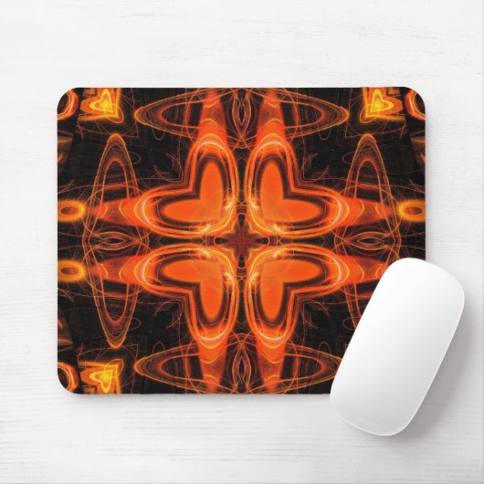 Tapis De Souris Orange Kaleidoscope 03 (Avec souris)