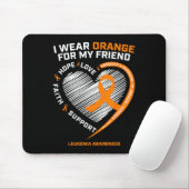 Tapis De Souris Orange Leukemia Sensibilisation Ami Cadeaux Hommes (Avec souris)