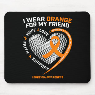 Tapis De Souris Orange Leukemia Sensibilisation Ami Cadeaux Hommes