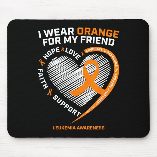 Tapis De Souris Orange Leukemia Sensibilisation Ami Cadeaux Hommes (Devant)