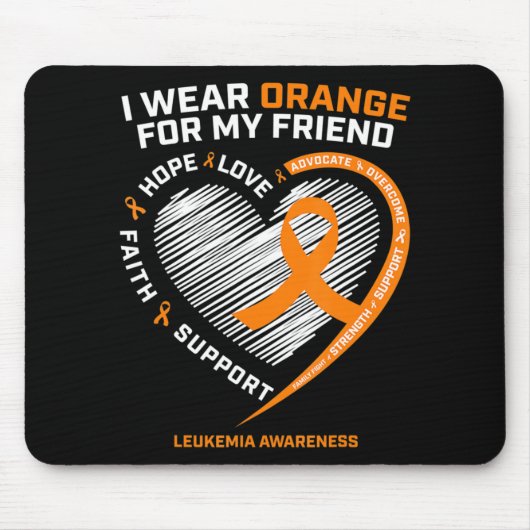 Tapis De Souris Orange Leukemia Sensibilisation Ami Cadeaux Hommes (Devant)