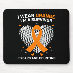 Tapis De Souris Orange Leukemia Survivante Cadeaux 2 ans Cancer Gr