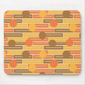 Tapis De Souris Orange, Or, Rectangles Brown et cercles (Devant)