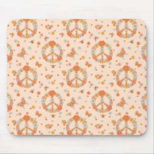 Tapis De Souris Orange Peace Floral