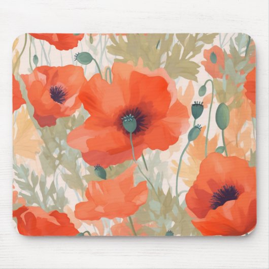 Tapis De Souris Orange Poppy Meadow (Devant)
