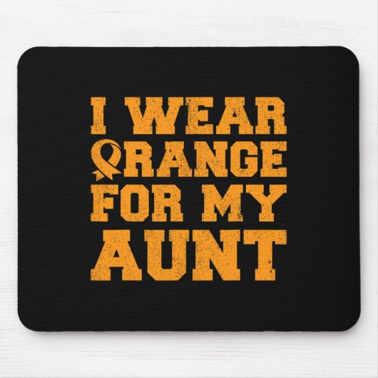 Tapis De Souris Orange Pour Ma Tante Leucémie Sensibilisation Canc (Devant)
