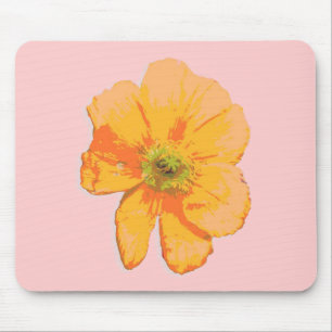 Tapis De Souris Orange Retro / Fleur PopArt
