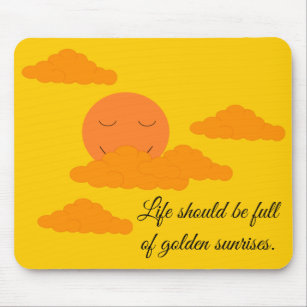 Tapis De Souris Orange Sun in Golden Sky Mouse Pad