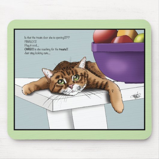 Tapis De Souris Orange Tabby Cute Traitements (Devant)