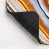 Tapis De Souris Orange Terracotta Blanc Black Blue Agate Géode (Coin)
