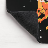 Tapis De Souris Orange Tyrannosaurus Dinos Dans L'Espace (Coin)