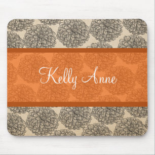 Tapis De Souris Orange Vintage Zinnia Mousepad