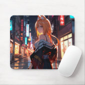 Tapis De Souris Orange Wolf Mousepad (Avec souris)