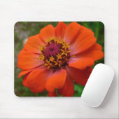 Tapis De Souris Orange Zinnia Fleur sauvage Nature Florale (Avec souris)