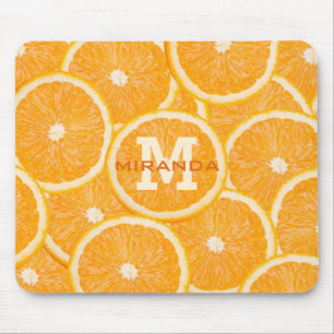 Tapis De Souris Oranges monogramme personnalisé mousepad