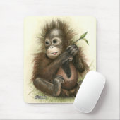 Tapis De Souris Orangutan Baby With Leaves (Avec souris)