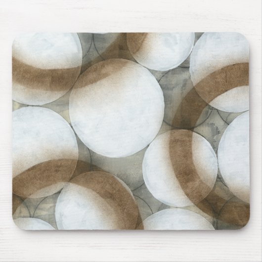 Tapis De Souris Orbes blanches et cercles Brown (Devant)