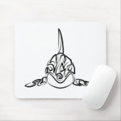 Tapis De Souris Orca tribale noire et blanche (Avec souris)