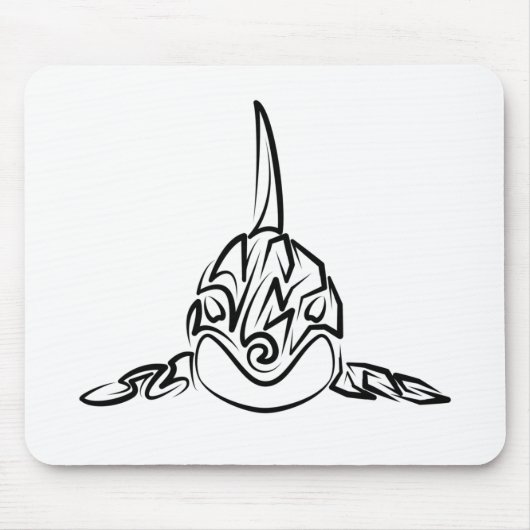 Tapis De Souris Orca tribale noire et blanche (Devant)