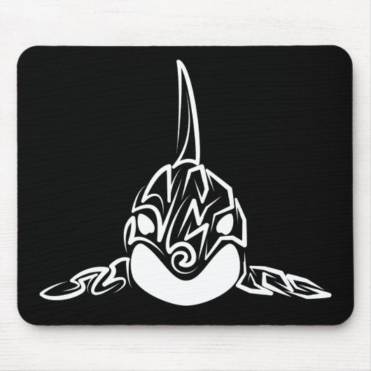 Tapis De Souris Orca tribale noire et blanche (Devant)