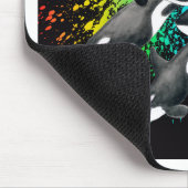 Tapis De Souris Orca Whales Aquarelle Noir (Coin)