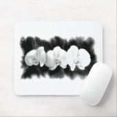 Tapis De Souris Orchidée blanche noire peinture à fleurs tropicale (Avec souris)