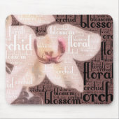 Tapis De Souris Orchidée Floral Blossom Word Cloud (Devant)