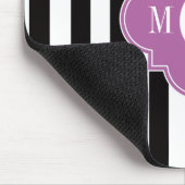 Tapis De Souris Orchidée noire blanche Quatrefoil 3 Monogramme (Coin)