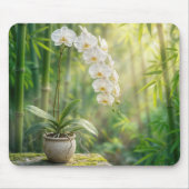 Tapis De Souris Orchidées blanches et bambou (Devant)