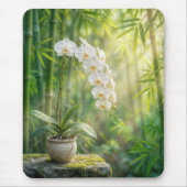 Tapis De Souris Orchidées blanches et bambou (Devant)