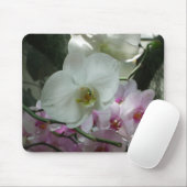 Tapis De Souris Orchidées blanches et violettes (Avec souris)