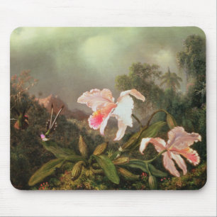 Tapis De Souris Orchidées de jungle et colibris, 1872