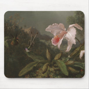Tapis De Souris Orchidées et colibris de jungle