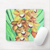Tapis de souris - Orchidées orange et jaune (Avec souris)