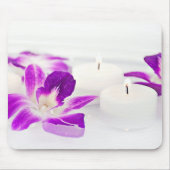 Tapis De Souris Orchidées roses et bougie (Devant)