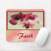 Tapis De Souris Orchidées roses Mousepad (changer de nom) (Avec souris)