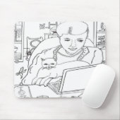 Tapis De Souris Ordinateur 💻 Chat 🐈 ⬛ (Avec souris)