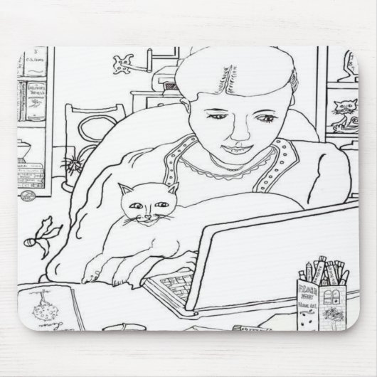 Tapis De Souris Ordinateur 💻 Chat 🐈 ⬛ (Devant)