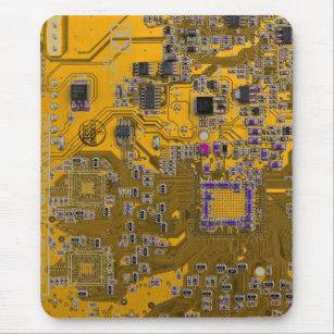 Tapis De Souris Ordinateur Geek Circuit Board Light Orange