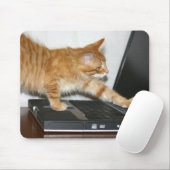 Tapis De Souris Ordinateur tabby orange (Avec souris)