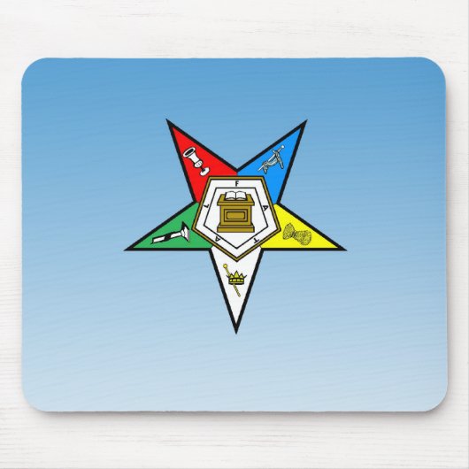 Tapis De Souris Ordre d'OES du bleu oriental d'étoile (Devant)
