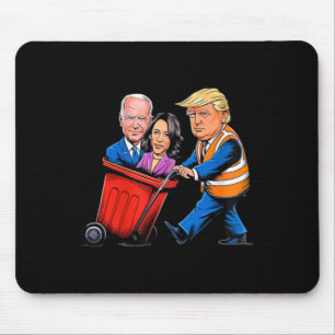Tapis De Souris Ordures Pour Trump 2024 Drôle Temps De Sortir Garb