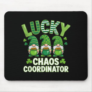 Tapis De Souris Organisateur de chaos chanceux drôle de la Saint-P