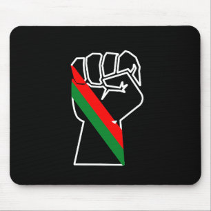 Tapis De Souris orgueil noir poing vert rouge pan drapeau africain