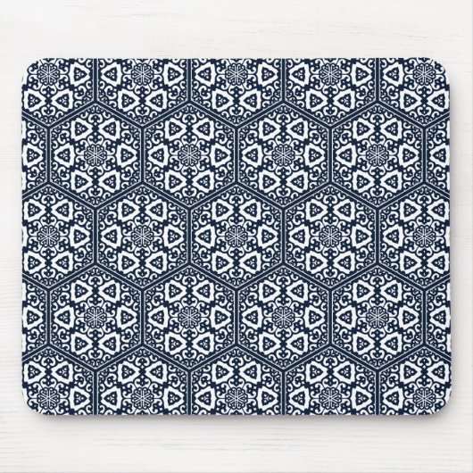 Tapis De Souris Oriental Bleu ottoman Turc Tracery Vector Art (Devant)