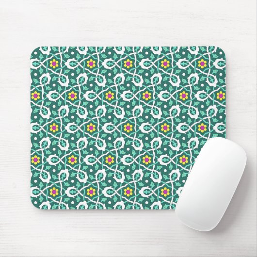 Tapis De Souris Oriental Vert Blanc Ottoman Vin Turc Motif (Avec souris)