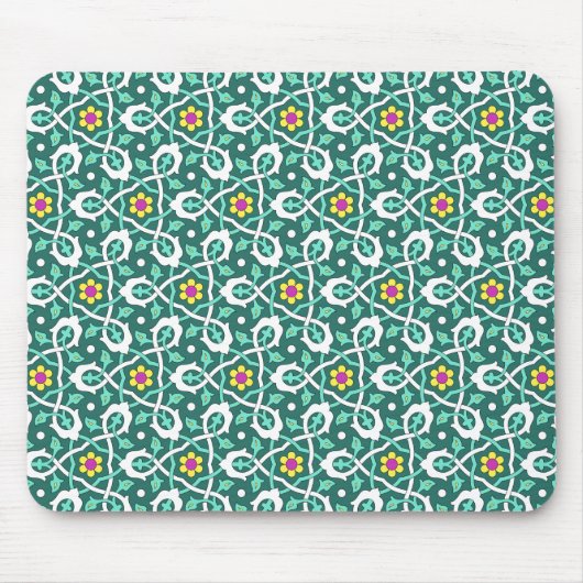 Tapis De Souris Oriental Vert Blanc Ottoman Vin Turc Motif (Devant)