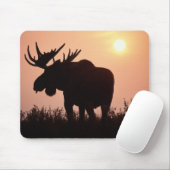 Tapis De Souris orignal, Alces alces, taureau aux gros bois, (Avec souris)