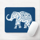Tapis De Souris Ornate Patterned Blue Elephant (Avec souris)