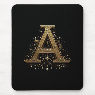 Tapis De Souris Orné Lettre A Or En Luxe Monogramme Vintage